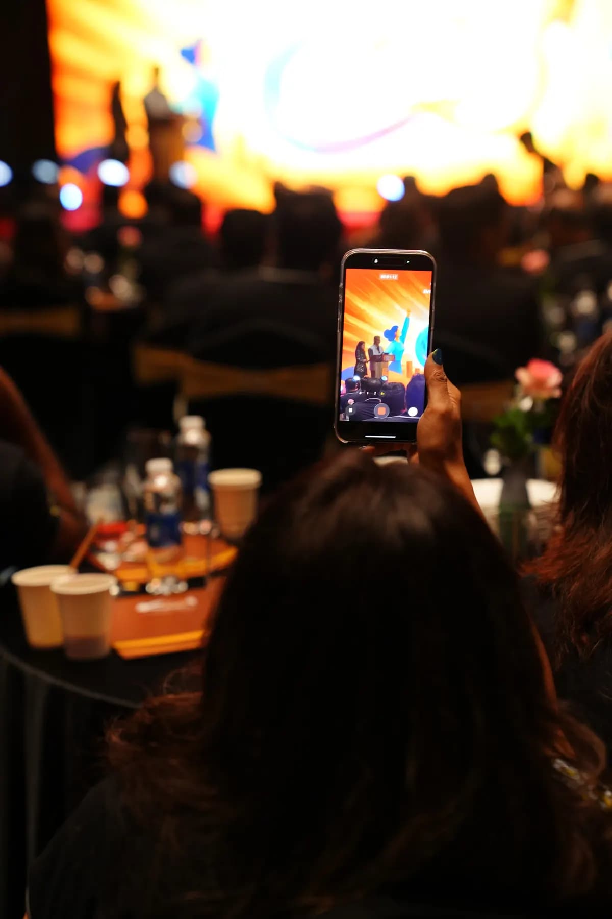 Guest filming the stage on a phone