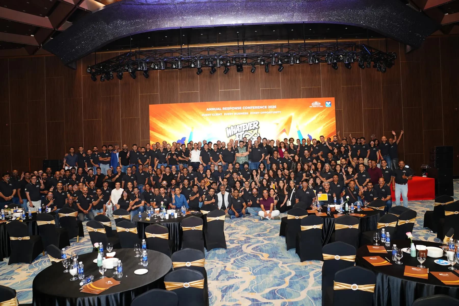Full ballroom under the lighting rig